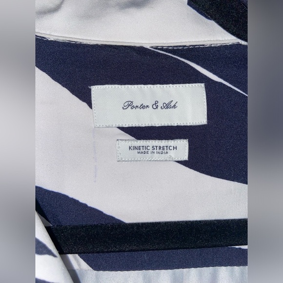 Porter & Ash Kinetic Stretch Men’s Small Patterned Button Down Shirt - Picture 2 of 7